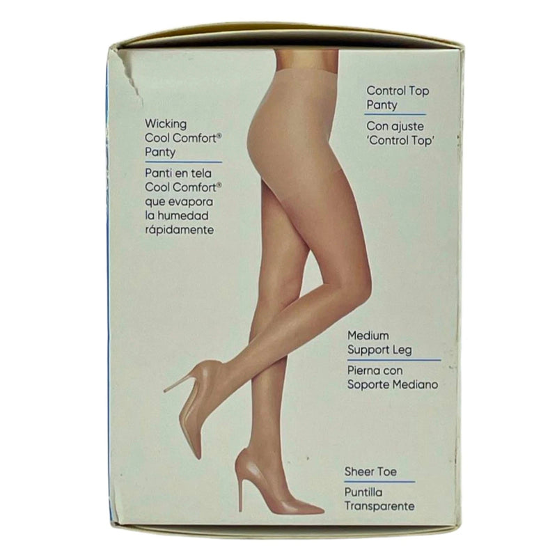 L'eggs Sheer Energy Medium Support Control Top Compression Tights Nude Size Q