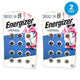 Energizer 2032 3V Lithium Coin Battery 100% Leak Proof Exp 03/36 Pack of 2 New