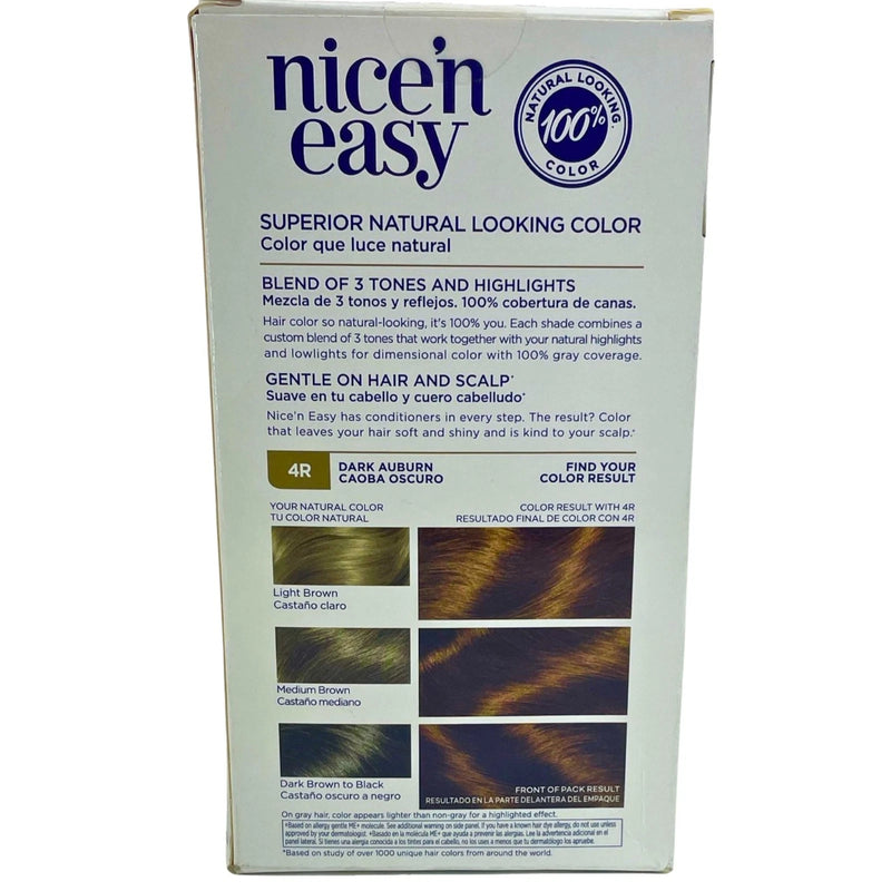 Clairol Nice'n Easy Permanent Hair Color 4R Dark Auburn 2 Pack New