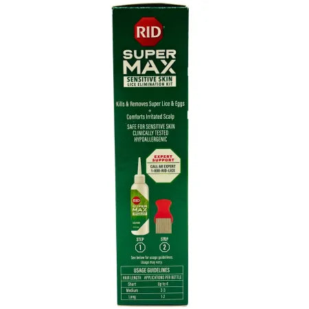 RID Super Max Sensitive Skin Lice Elimination Kit 3.4 fl oz + Comb – New 2