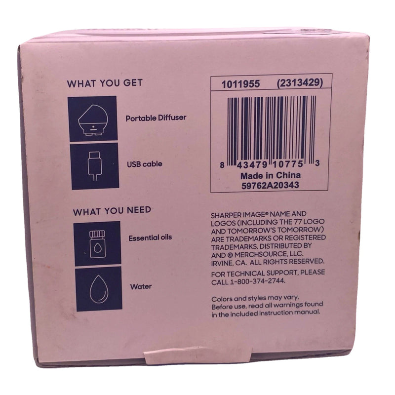 Sharper Image Portable Aromatherapy Diffuser USB Cable Max 50mL Capacity 2 Pack