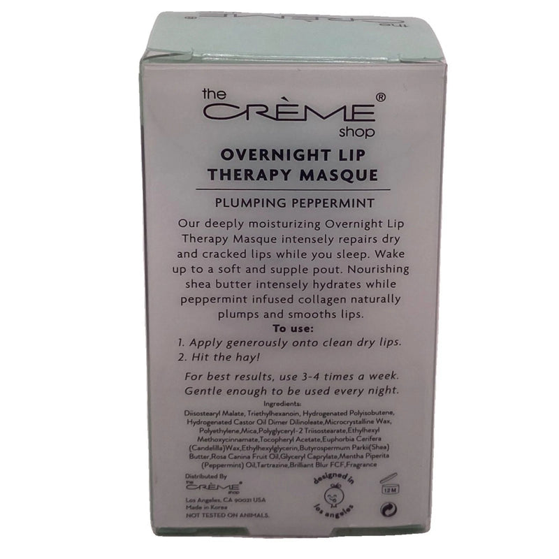 The Crème Shop Overnight Lip Therapy Masque Peppermint 10 Pack New