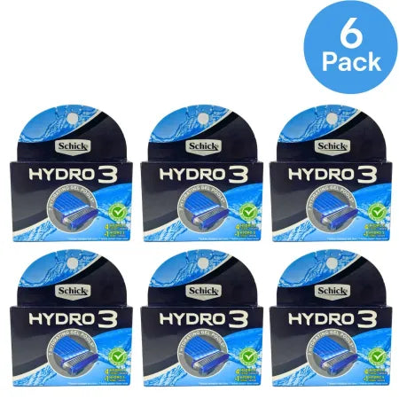 Schick Hydro 3 Skin Protect Razor Cartridges 6 pack with 7 hydrating gel pools