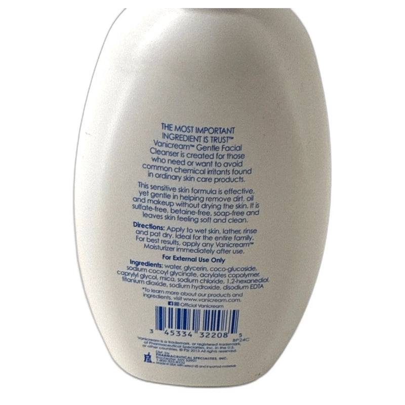 Vanicream Gentle Facial Cleanser 8oz Pump Sensitive Skin Fragrance Free New