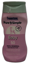 Coppertone Pure Simple Baby Mineral Sunscreen 50 6fl Oz Exp 02/27 Pack of 5 New