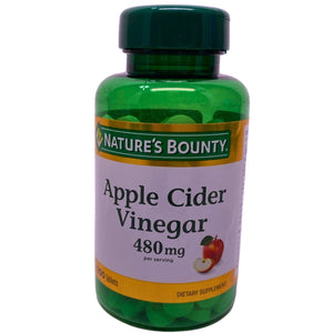 Nature's Bounty Apple Cider Vinegar 480 mg Plant-Based Support 200 Tablets