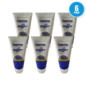 Coppertone Sport Face Lotion SPF 60 Plus 2.5oz Sunscreen Exp 02/27 Pack of 6 New