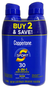 Coppertone Sport Sunscreen Spray 30 50 5.5oz 100 Total Exp 01/27 Pack of 2 New