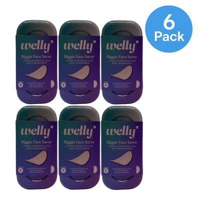 Welly Biggie Face Saver Hydrocolloid Spot Bandages 6 Pack New