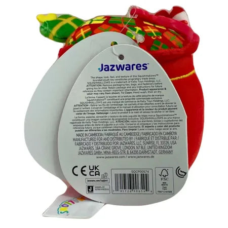 Squishmallows Lowell the Christmas Santa Sack Clip - 3.5" Plush - Set of 2 Pack