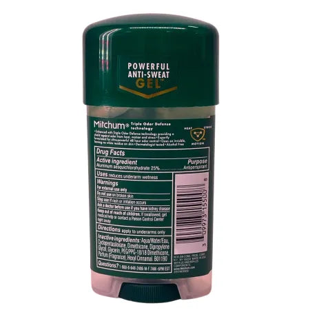 Mitchum Men Triple Odor Defense Unscented Antiperspirant Deodorant Gel 7 Pack