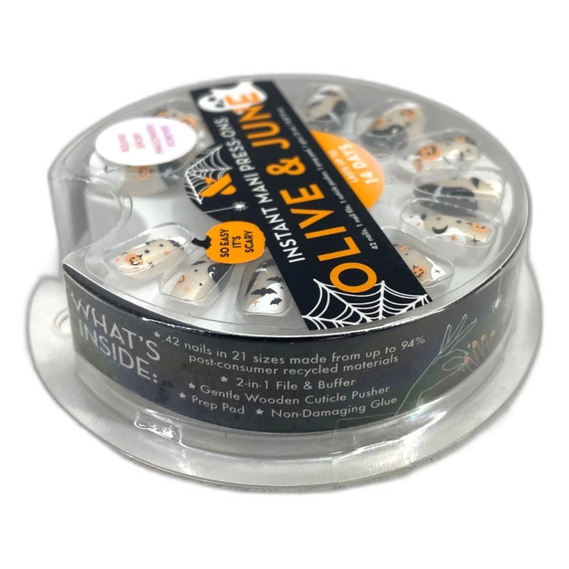 Olive & June Press-On Short Round Halloween Forever Nails Manicure Pack of 5 New