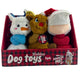 Holiday Dog Toys Plush Squeaky Chew Toys for Small or Medium Dogs 3 Pack