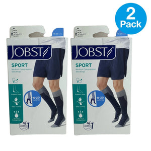 JOBST Sport 15-20 mmHg Knee High Grey Small 2 Pack New