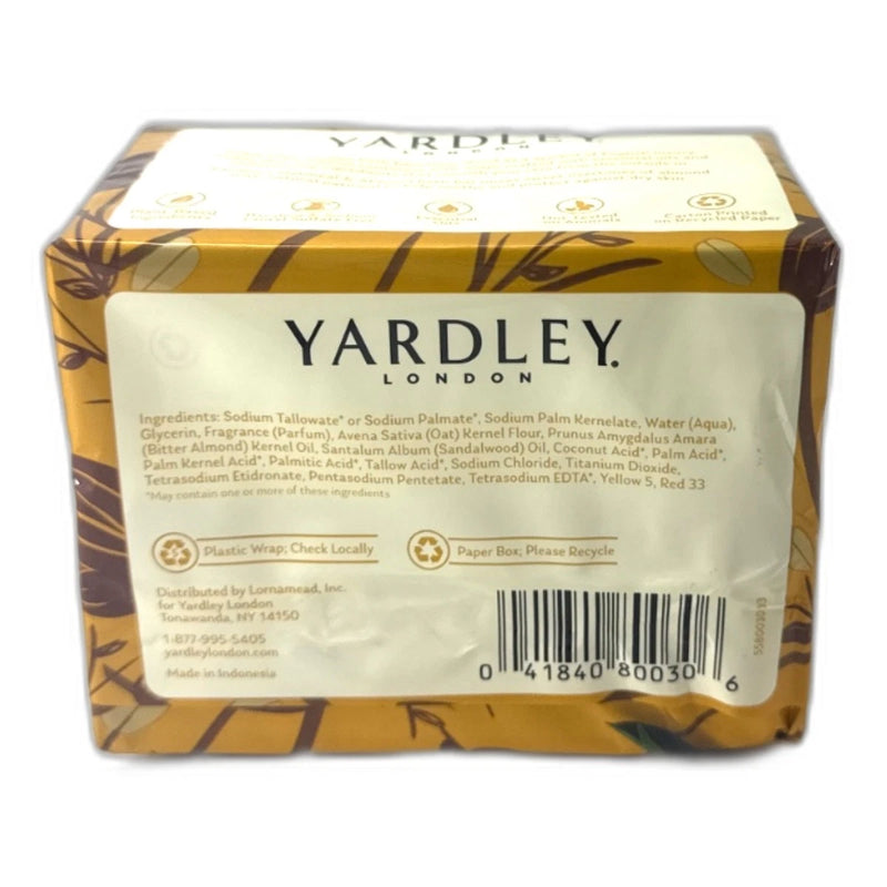 Yardley London Oatmeal Almond Moisturizing Bath Bar Soap 6 Total Pack of 3 New