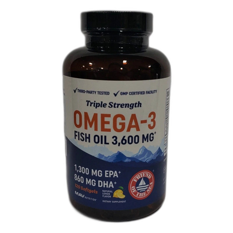 Premium High-Strength Omega-3 Fish 3600mg Heart Cognitive 120ct Exp 04/27 New