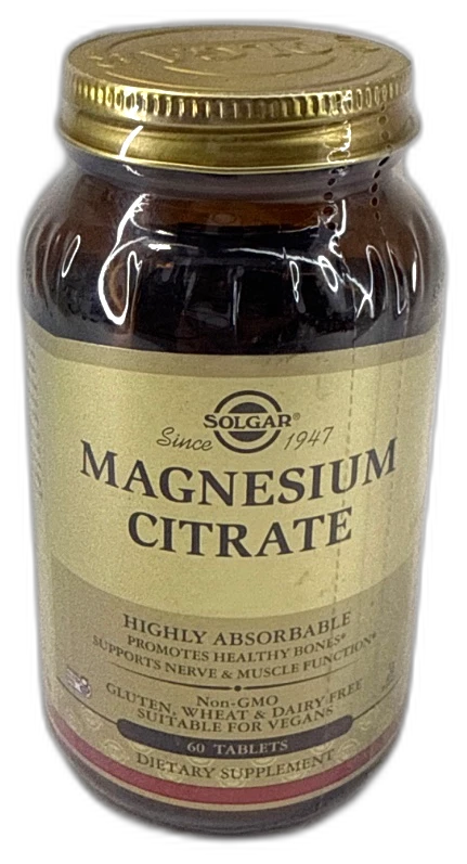 Solgar Magnesium Citrate 60 Tablets Dietary 120 Total Exp 04/27 Pack of 2 New
