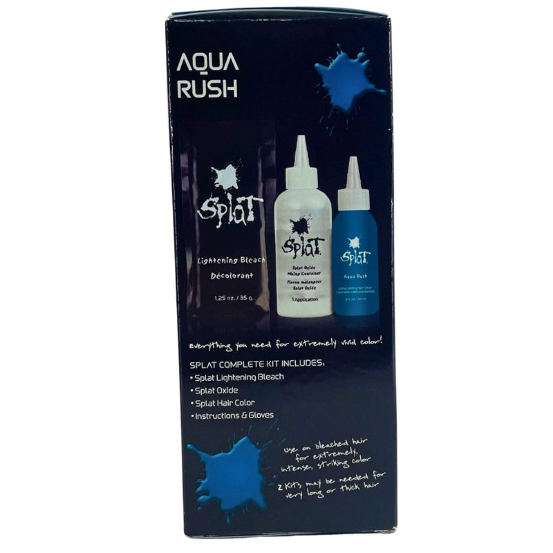 Splat Rebellious Colors Complete Hair Color Kit Aqua Rush 3 Pack Bundle New