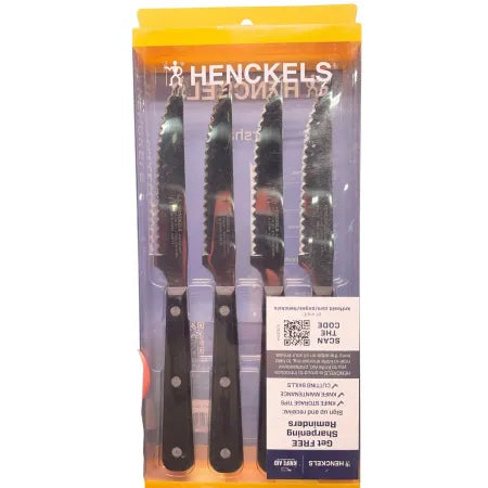 Henckels 4pc Steak Knife Set Stainless Steel New