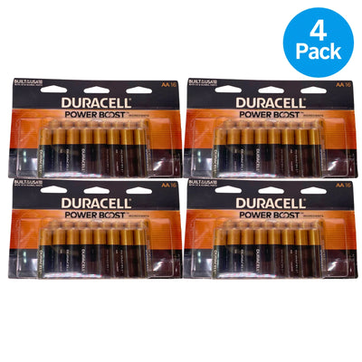 Duracell Power Boost AA Alkaline Batteries 16 Count Pack (4 Pack Bundle)