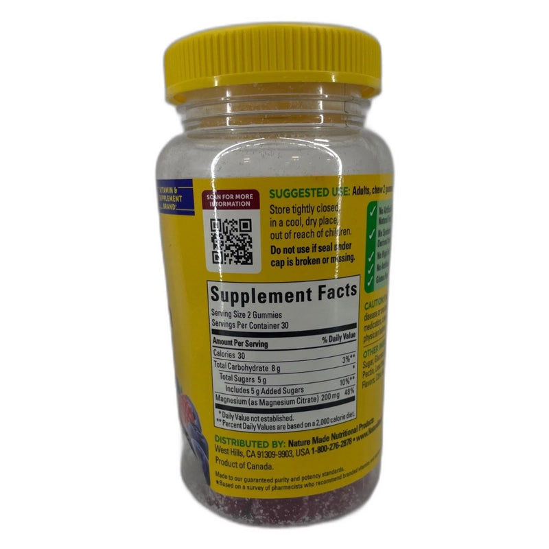 Nature Made Magnesium Citrate Gummies 120 Total Exp 08/27 Pack of 2 New