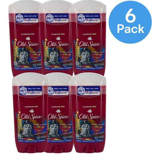 Old Spice Man of Tomorrow Scent Deodorant Stick Aluminum Free 3.0oz 6 Pack New