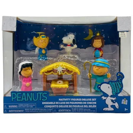 Peanuts Nativity Figures Deluxe Set Christmas Scene – Charlie Brown Snoopy 1
