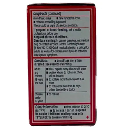 Tylenol 8HR Muscle Aches & Pain Acetaminophen 650mg 24ct 4 Pack Exp 2028
