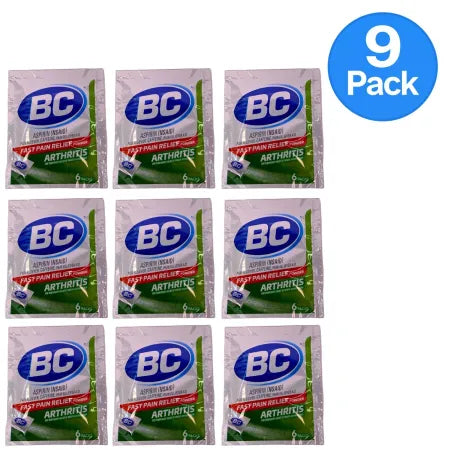 BC Powder Arthritis Fast Pain Relief - Aspirin & Caffeine - 6ct - 9 Pack (54ct)