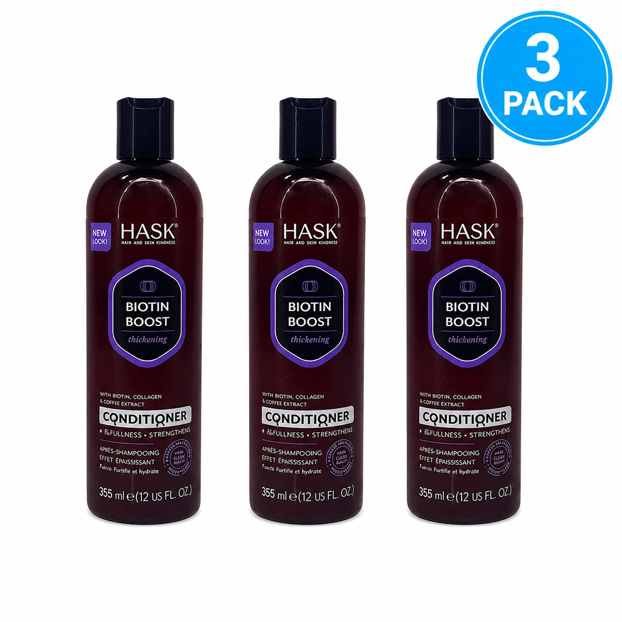 HASK Biotin Boost Thickening Conditioner with Collagen & Coffee 12 fl oz 3 Pack 1