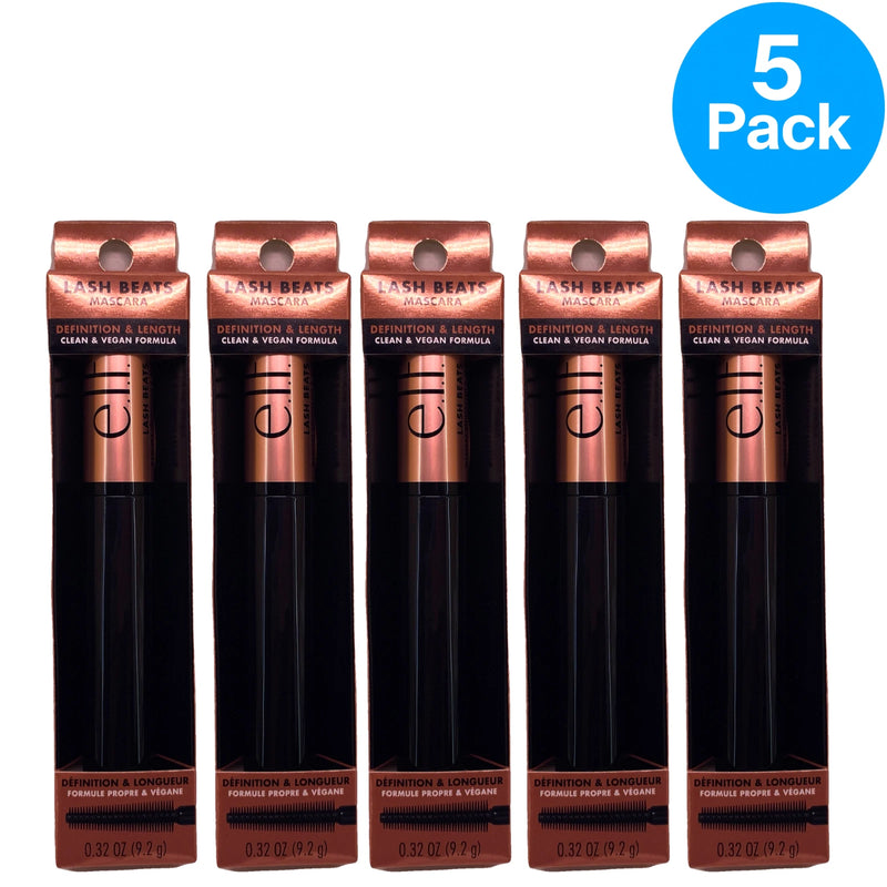 e.l.f. Lash Beats Mascara Definition & Length Black 0.32oz 5 Pack New