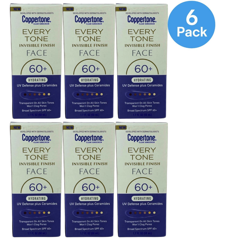 Coppertone Every Tone Clear Sunscreen Face Invisible Finish Broad Spectrum SPF60