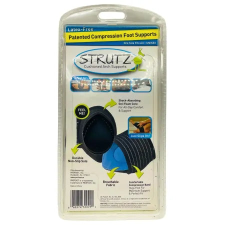 Strutz Cushioned Arch Supports Plantar Fasciitis Relief 1 Pair – 2 Pack – New