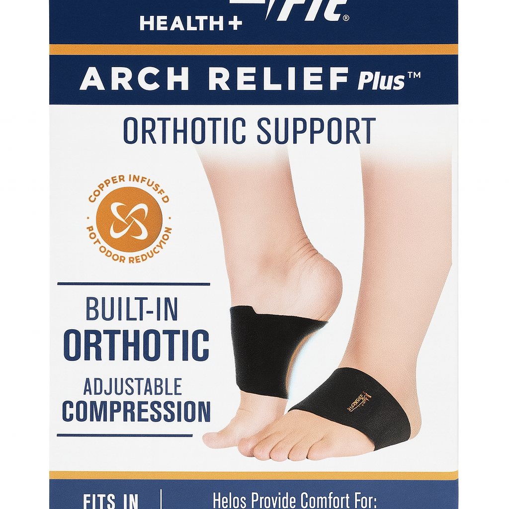 Copper Fit Arch Relief Plus Orthotic Support 2 Wraps 1 Pack New