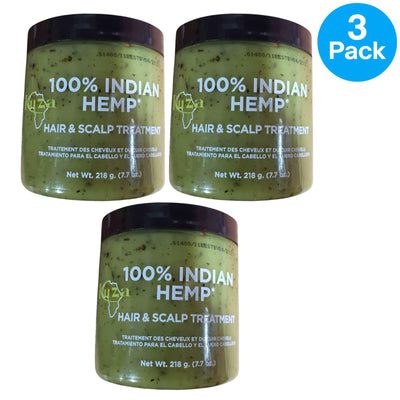 Kuza 100% Indian Hemp Hair & Scalp Treatment Natural Herbs 7.7 oz / 218 g 3 Pack