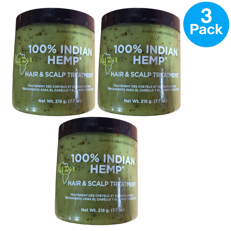 Kuza 100% Indian Hemp Hair & Scalp Treatment Natural Herbs 7.7 oz / 218 g 3 Pack