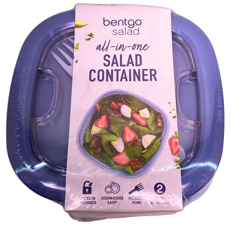 Bentgo Salad All-in-One Salad Container Purple Leak-Proof Lunch Box New