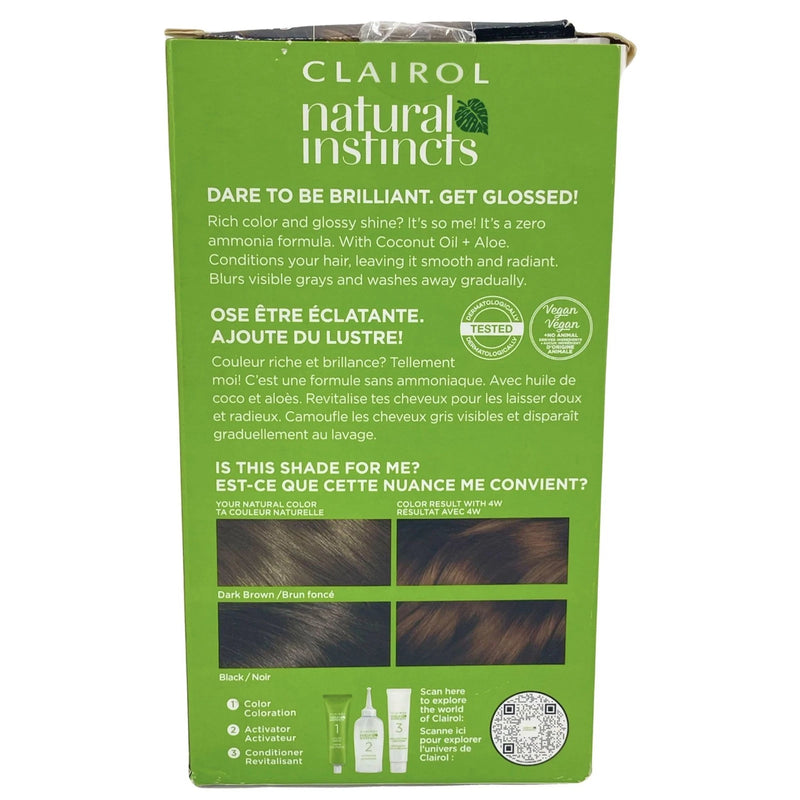 Clairol Natural Instincts 4W Dark Warm Brown Hair Color 3 Pack New