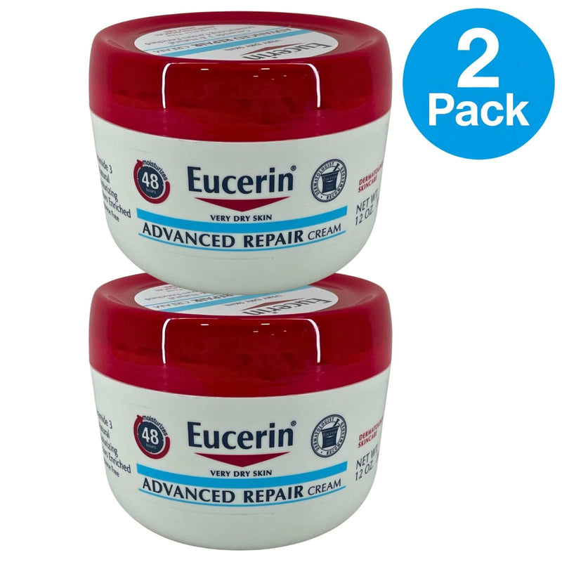 Eucerin Advanced Repair Cream Very Dry Skin 12oz 2 Pack New