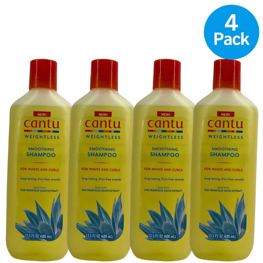 Cantu Weightless Smoothing Shampoo Fair Trade Blue Agave Extract 13.5 fl oz 4 P