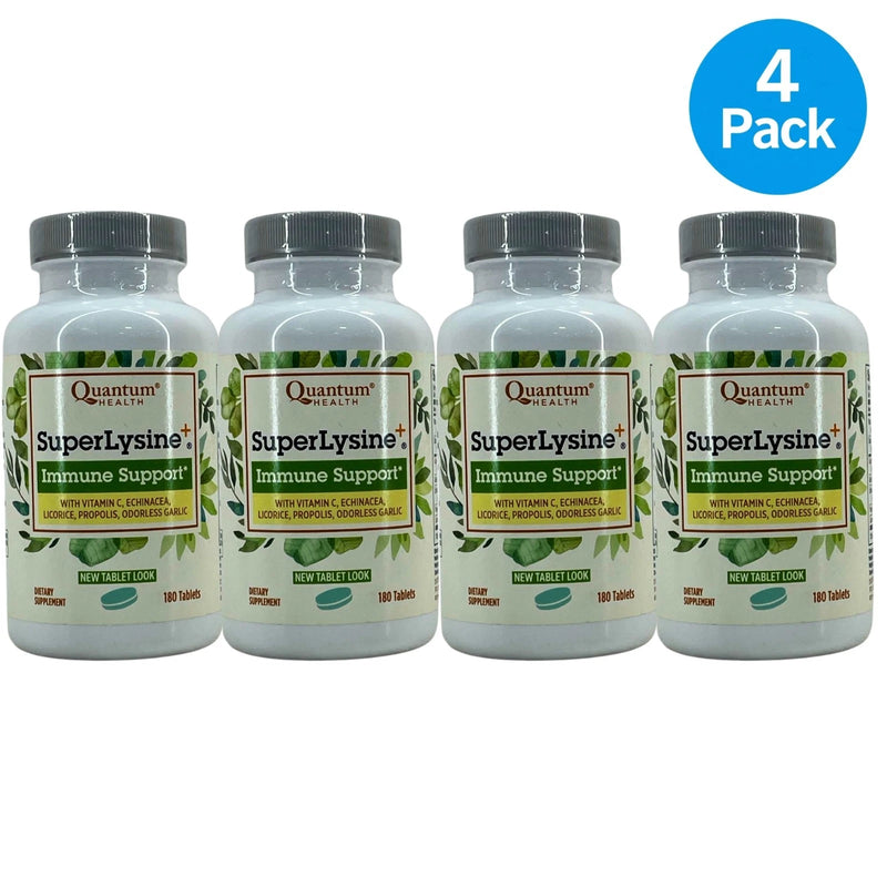 Quantum Health SuperLysine+ Immune Support L-Lysine Vitamin C 180ct 4 Pack New