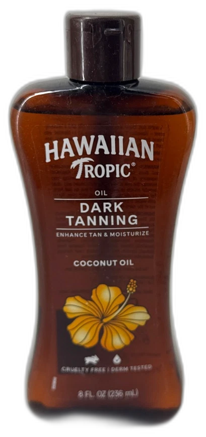 Hawaiian Tropic Dark Tanning Oil 8 Fl Oz Moisturizing Body Oil Pack of 2 New