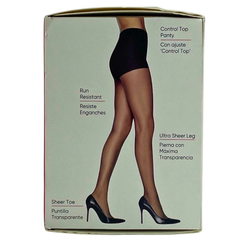 L'eggs Silken Mist Control Top Ultra Sheer Tights Black Mist Size Q+ 2 Pack New