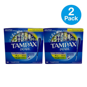 Tampax Pearl TriplePack Light Regular Super Unscented 34 Ct 2 Pack New