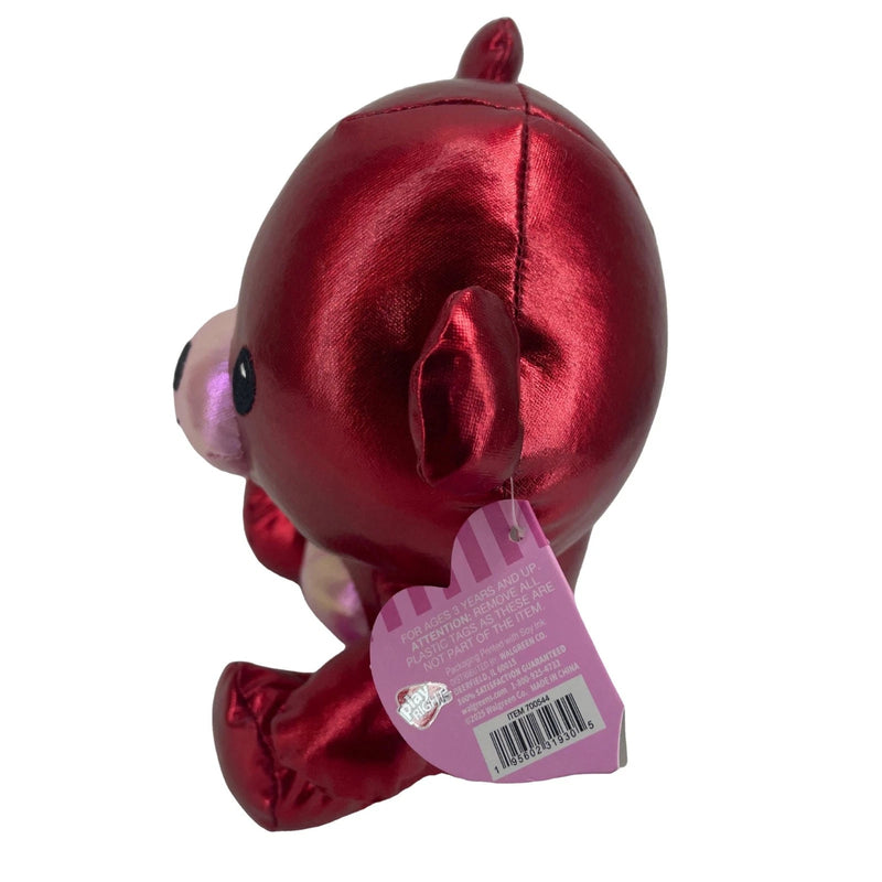 Play Right Shiny Red Valentine Teddy Bear Iridescent Heart 8 inch 3 Pack