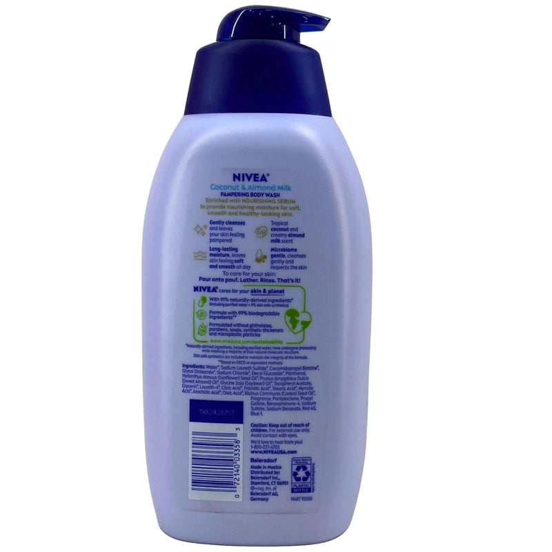 Nivea Coconut & Almond Milk Body Wash 30 Oz 4 Pack New