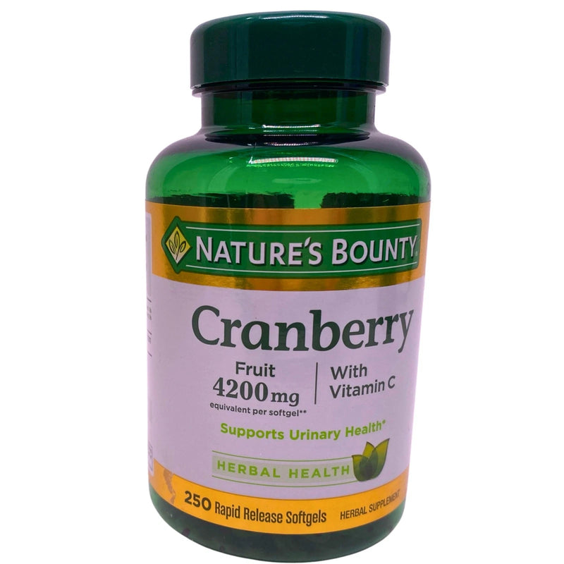 Nature's Bounty Cranberry Fruit 4200 mg Equivalent with Vitamin C 250 Softgels
