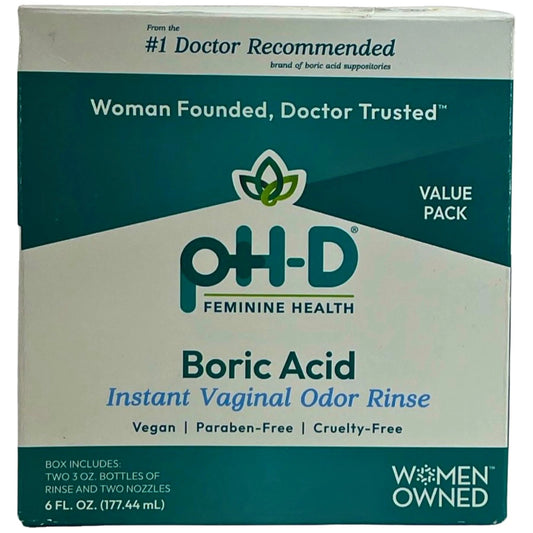 pH-D Feminine Health Boric Acid Instant Vaginal Odor Rinse 1 Pack Exp 09/27 New
