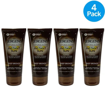 Jergens Natural Glow Instant Sun Deep Bronze Tanning Lotion 6 oz bottle 4 pack display