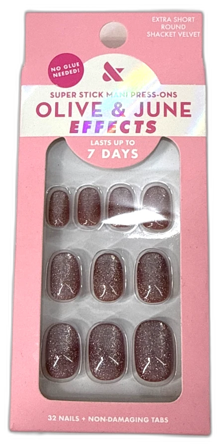 Effects Super Stick Press-On Nails Shacket Velvet Manicure Pack of 5 New